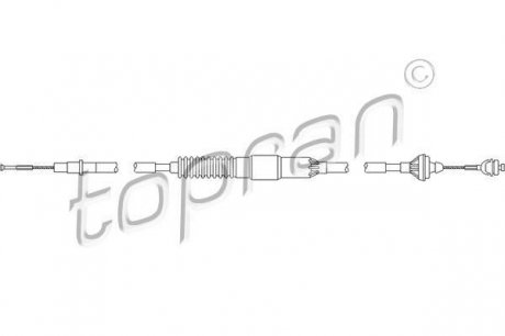 Трос, управління зчепленням TOPRAN / HANS PRIES 104093 (фото 1)