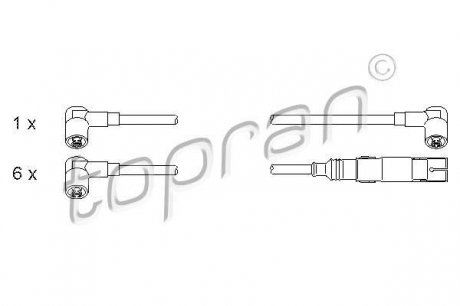 Проволоки высокого напряжения (комплект) TOPRAN / HANS PRIES 107251