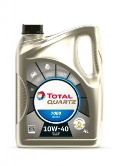 Олія ДВЗ 10W-40, QUARTZ 7000 ENERGY (SN), 4л, п/синт TOTAL 203707