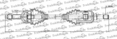FIAT Полуось прав. L=828mm 25/22 зуб. PANDA 1.2 10-13, PANDA 1.3 D Multijet 06- Trakmotive 30-1122