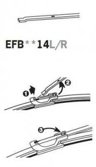 ExactFit Flat Щітка склоочисника,безкаркасна OEM (350мм) Довжина щітки 350мм/14", Тип кріплення: Bayonet Trico EFB3514L