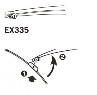 Щетка стеклоочистителя каркасная задняя 330mm (13\'\') ExactFit Rear Hyundai I-30 (EX335B) Trico EX335 (фото 1)