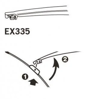 Щетка стеклоочистителя каркасная задняя 330mm (13\'\') ExactFit Rear Hyundai I-30 (EX335B) Trico EX335