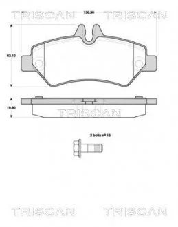 Колодки гальмівні для дискових гальм TRISCAN 811 010 558 (фото 1)
