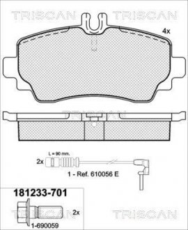 Тормозные колодки для дисковых тормозов TRISCAN 811 023 022 (фото 1)