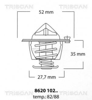 Термостат системи охолодження двигуна TRISCAN 862 010 288 (фото 1)