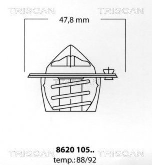 Термостат системы охлаждения двигателя TRISCAN 8620 10588 (фото 1)