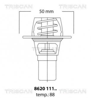 Термостат системи охолодження двигуна TRISCAN 862 011 191 (фото 1)