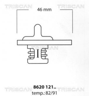 Термостат системы охлаждения двигателя TRISCAN 862 012 182 (фото 1)