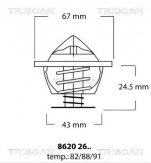 Термостат с прокладкой DB Vario, 405-609D TRISCAN 86202682 (фото 1)