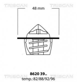 Термостат системи охолодження двигуна TRISCAN 86 203 982