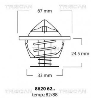 Термостат системи охолодження двигуна TRISCAN 86 206 282