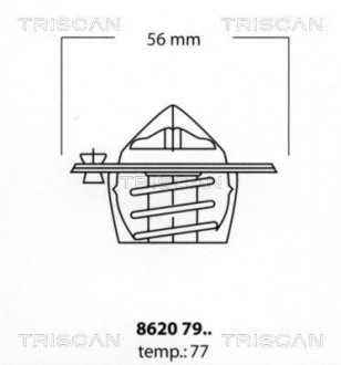 Термостат системи охолодження двигуна TRISCAN 86 207 977 (фото 1)