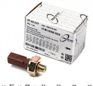 Датчик тиску олії (коричневий) VW Crafter/ T4 2.5TDI (0, TRUCKTEC 07.42.037 (фото 1)