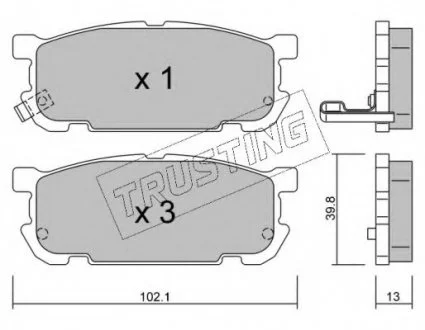 Колодки тормозные дисковые TRUSTING 624.0