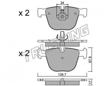 Колодки тормозные дисковые TRUSTING 789.0