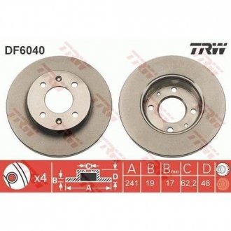 Гальмівний диск TRW DF6040 (фото 1)