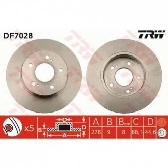 Диск тормозной (1 шт.).) NISSAN Maxima "R TRW DF7028