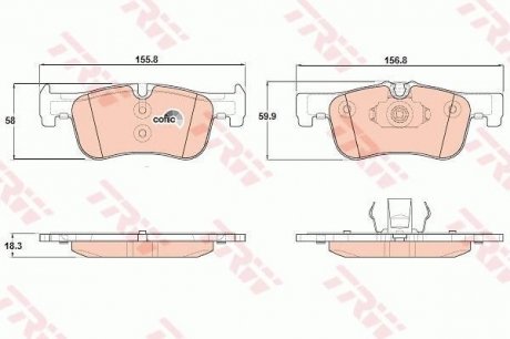 Тормозные колодки дисковые BMW 1(F20) "1,4-1,6 "F "10>> TRW GDB1935 (фото 1)