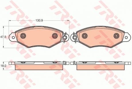 Комплект тормозных колодок, дисковый тормоз TRW GDB2024