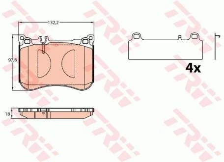 Тормозные колодки дисковые MERCEDES S(W222,C217) "F "14>> TRW GDB2144