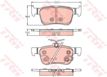 Тормозные колодки дисковые HONDA Civic "R "17>> TRW GDB2256