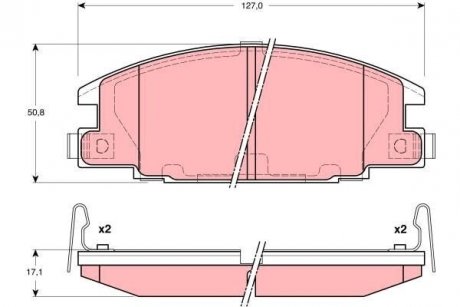 Комплект гальмівних колодок, дискове гальмо TRW GDB3161 (фото 1)