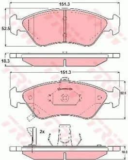 Тормозные колодки дисковые KIA Clarus/Credos TRW GDB3173