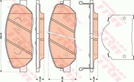 Комплект гальмівних колодок, дискове гальмо TRW GDB3483