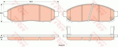 Тормозные колодки дисковые NISSAN Leaf/Serena "F "10>> TRW GDB3520