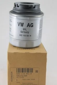 Фильтр масляный VW Passat, Caddy (11-15), Jetta (11-), Tiguan (-18)/Skoda Fabia (11-15), Superb 1.2, 1.4, 1.6 (-15) VAG 03C115561H