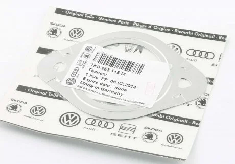Прокладка глушника VW Passat, Jetta (06-), Caddy, Polo, Golf/Audi A3/Skoda Octavia (04-), Superb 1.2, 1.4, 1.5 (08-) VAG 1K0253115M