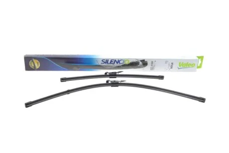 Комплект стеклоочистителей SILENCIO FLAT BLADE SET / бескаркасный / 650 • 400 мм. / со спойлером / Valeo 574375 (фото 1)