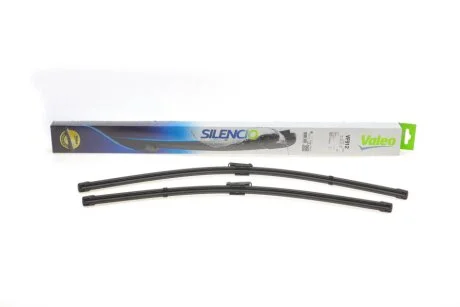Комплект стеклоочистителей SILENCIO FLAT BLADE SET / бескаркасный / 630 • 550 мм. / со спойлером / Valeo 577912