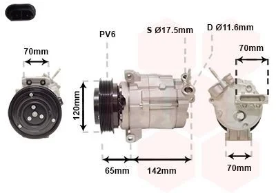 Фото компрессор кондиционера CHEVROLET CAPTIVA 4/11 > 14 Van Wezel 0800K063 Компрессор кондиционера CHEVROLET CAPTIVA 4/11 > 14 Van Wezel 0800K063
