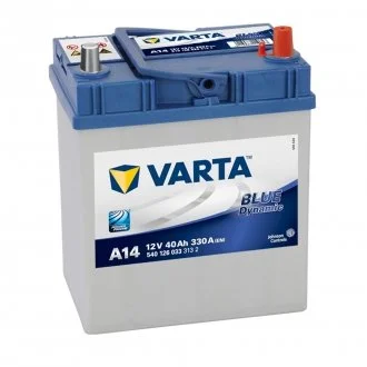 Акумулятор 40Ah-12v BD(A14) (187х127х227),R,EN330 тонк.клеми VARTA 540 126 033