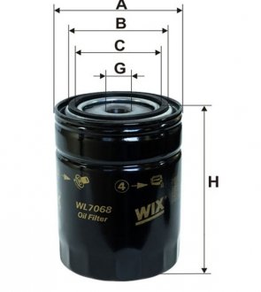 Фільтр масляний двигуна AUDI, VW /OP525 (WIX-Filtron UA) WIX FILTERS WL7068