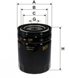 Фільтр масляний двигуна /OP563/1 (UA) WIX FILTERS WL7118 (фото 1)