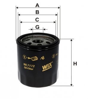Фільтр масляний двигуна FORD, TOYOTA /OP618 (WIX-Filtron) WIX FILTERS WL7172