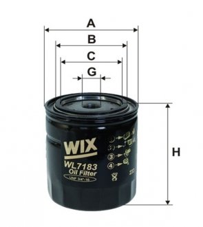 Фільтр масляний двигуна OPEL OMEGA OP625/ (WIX-Filtron UA) WIX FILTERS WL7183