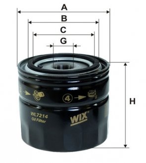 Фільтр масляний двигуна FORD MONDEO OP533/1/ (WIX-Filtron UA) WIX FILTERS WL7214