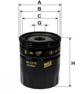 Фільтр масляний двигуна /OP580/7 (UA) WIX FILTERS WL7278 (фото 1)