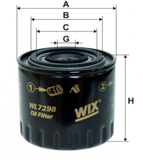 Фільтр масляний двигуна /OP594/2 (WIX-Filtron) WIX FILTERS WL7298