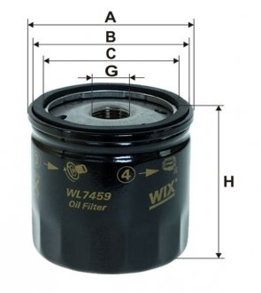 Фільтр масляний двигуна /629/1 (WIX-Filtron) WIX FILTERS WL7459