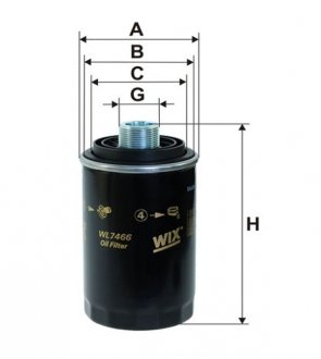 Фільтр масляний двигуна /OP526/7 (WIX-Filtron) WIX FILTERS WL7466