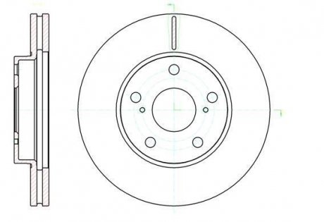 Тормозной диск перед. Auris/Corolla (07-14) WOKING D61043.10 (фото 1)