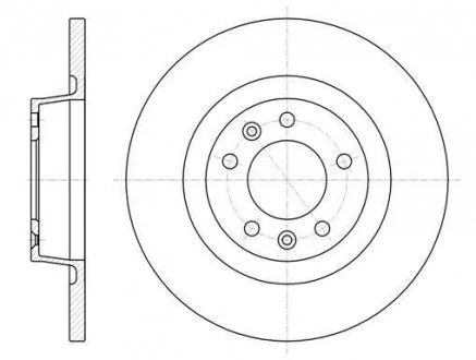 Гальмівний диск задній. Proace/Dispatch/Jumpy/Expert/Scudo 06-16 WOKING D61053.00