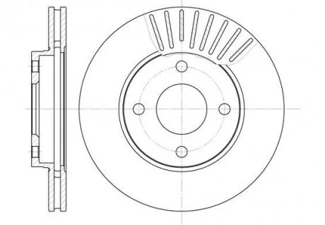 Диск гальмівний передн, 258mm, FORD Fiesta, Focus, Fusion, 95- WOKING D6575.10