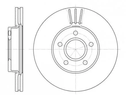Диск тормозной передний, 278mm, FORD C-Max, Focus 03- WOKING D6710.10