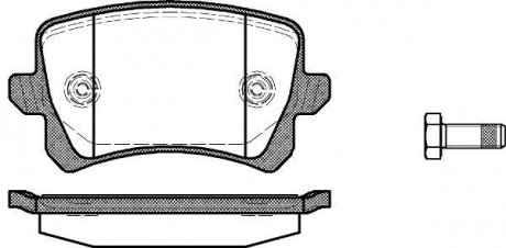 Колодки тормозные дисковые задние, AUDI A6, Q3; VW Passat, CC, Sharan, Tiguan 05- WOKING P12423.00